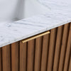 Image of Terra 36" Bathroom Vanity, Walnut and Satin Brass with White Granite/Carrara Marble top