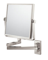 Aptations Brushed Nickel Square Double Arm Wall Mirror