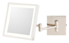 Aptations Single Sided Square Rechargeable Magnified Makeup Wall Mirror