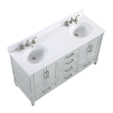 Montauk 60" Bathroom Vanity, Morning Fog Grey